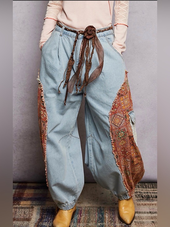 POL Pants - POL Anita Patchwork Denim Joggers